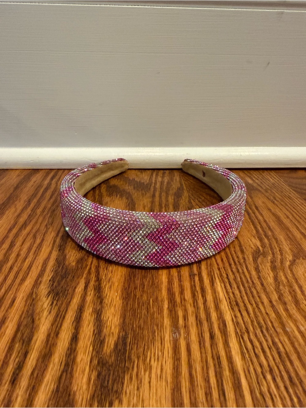 Headband Crystal Zigzag in Pink and Silver